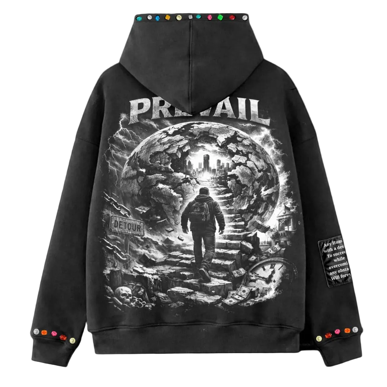 BLACK "DESTINED" GEMSTONE JACKET